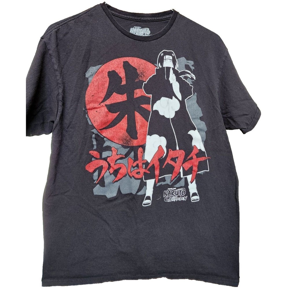 2002 Naruto Shippuden Shonen Jump Anime Black Tee L Sasuke Ripple Junction